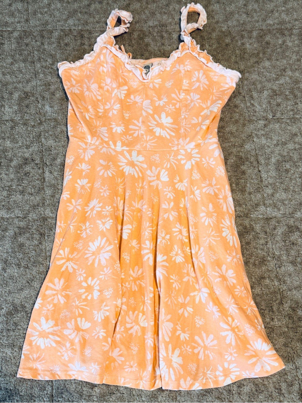 Peach Floral Sundress with White Trim from American Rag